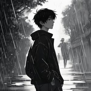 伤感图片男生_忧郁男生望美景，高级感戳心窝